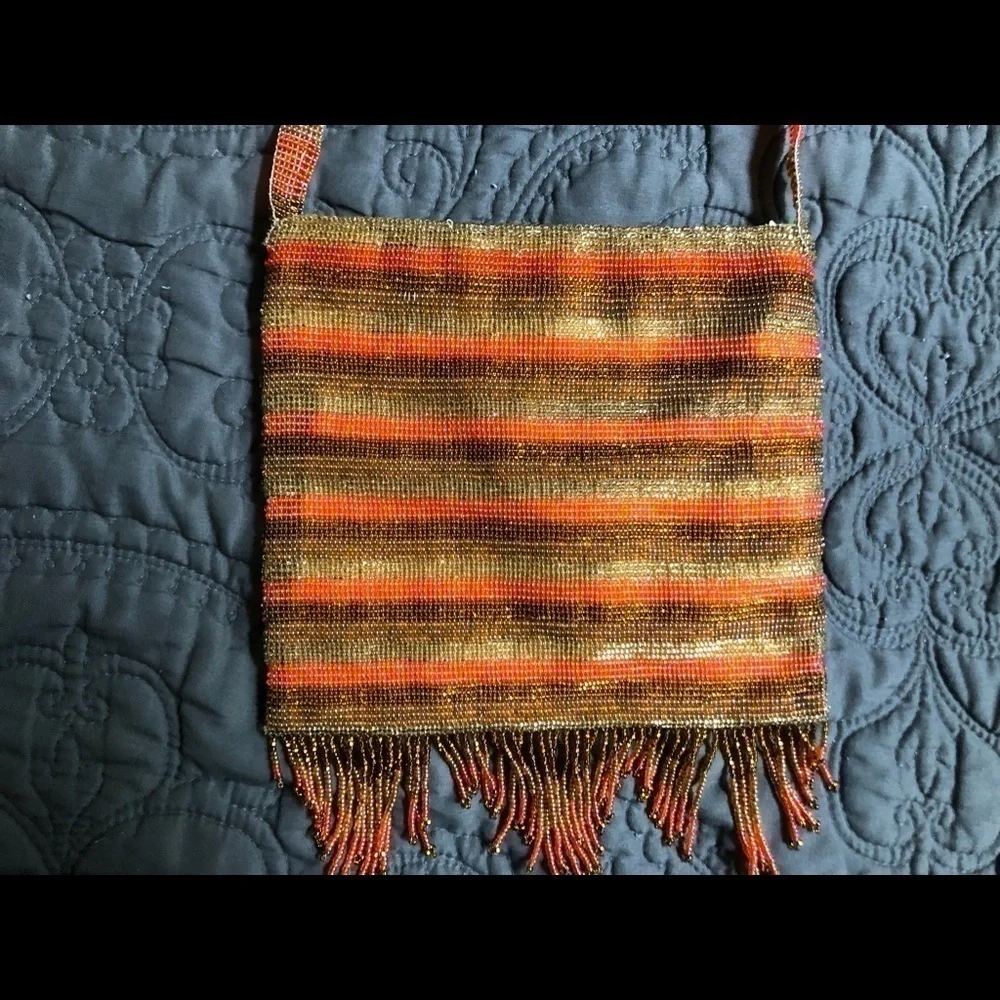 Orange Beaded Mexican purse! - Picture 2 of 2